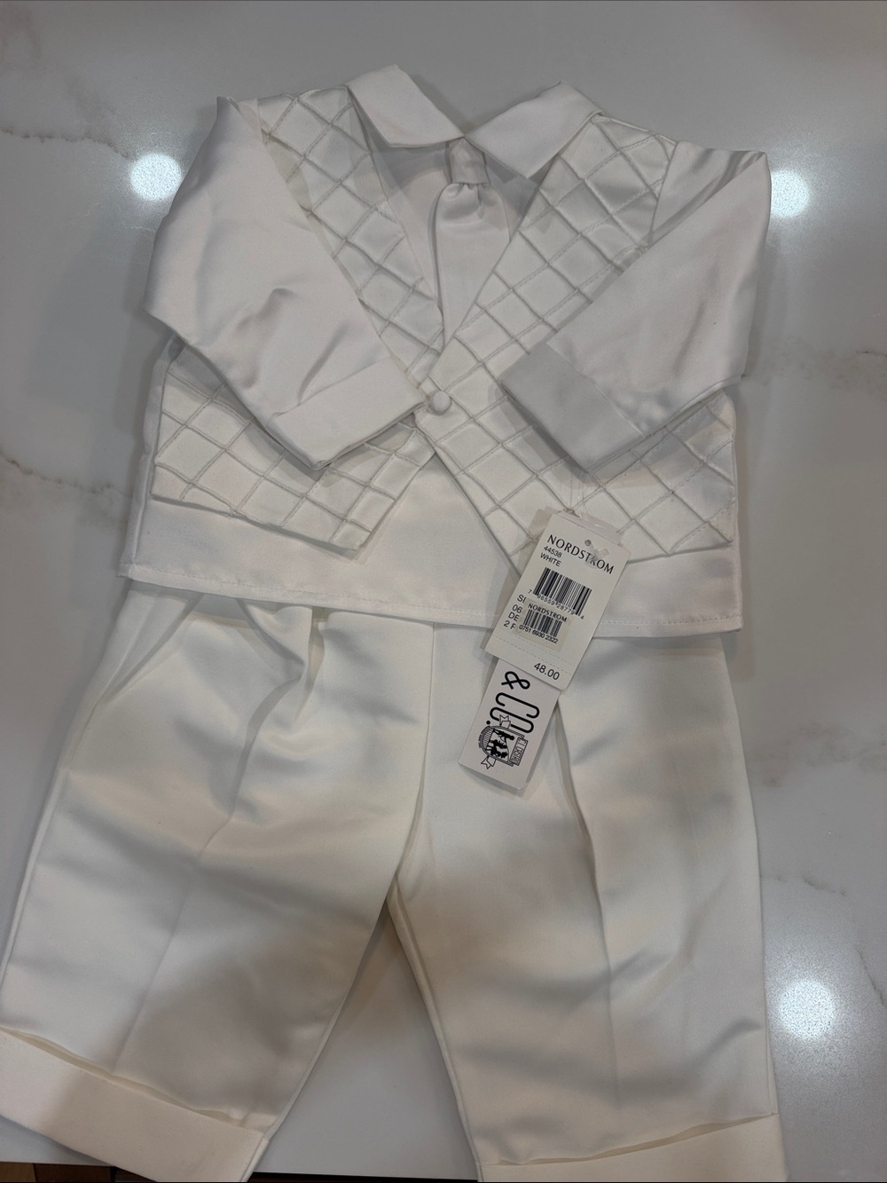 Toddler White Formal Vest and Pants Set